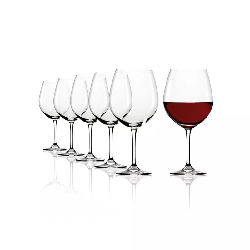 COPA EVENT BORGOÑA 77 CL de cristal transparente con diseño elegante y base estable para vino tinto.