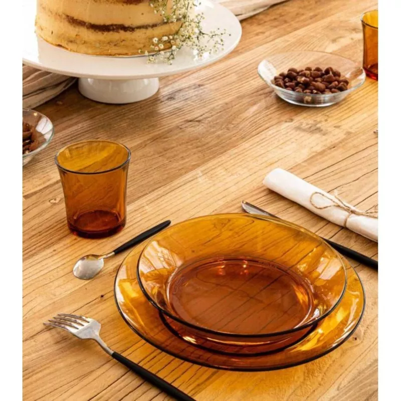 PLATO HONDO AMBAR 23 CM. LYS A61-3011DF