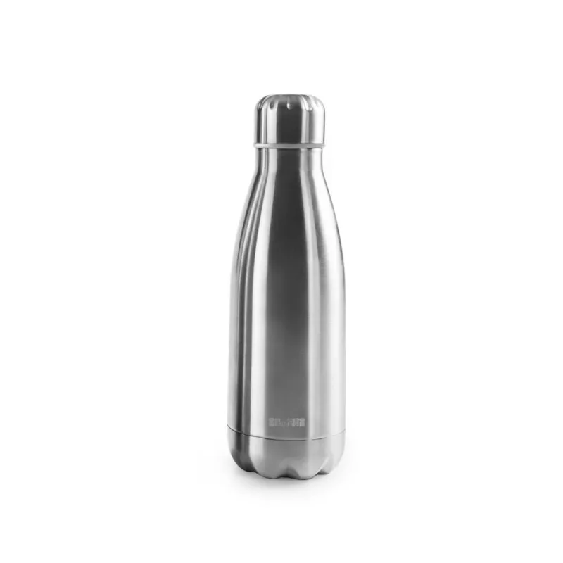 Botella termo doble pared 0,35L Ibili Satin 758435 inox acabado en acero inoxidable brillante y diseño ergonómico.