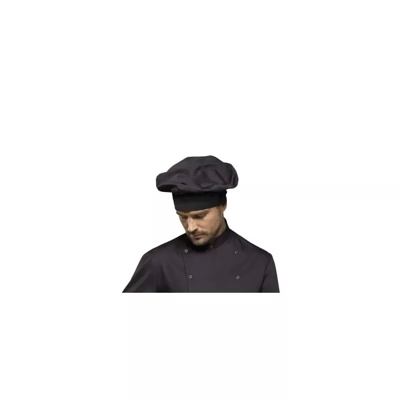 Gorro fruncido Monza 04270 negro profesional cocina T-01
