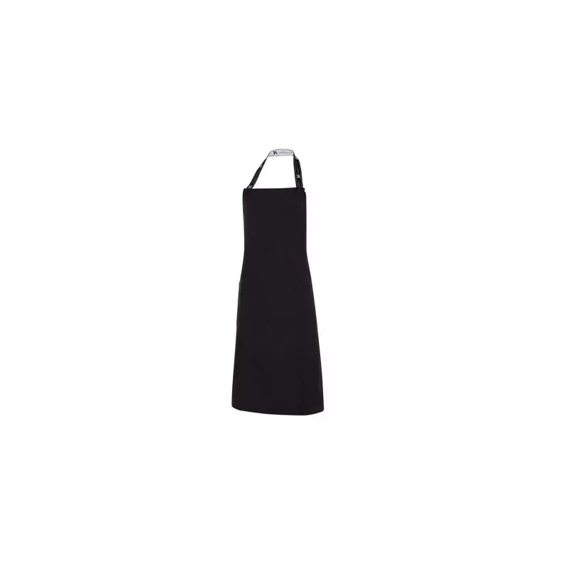 Delantal peto sarga Monza 06419 negro profesional T-01, tejido resistente, diseño minimalista y ajustes cómodos.