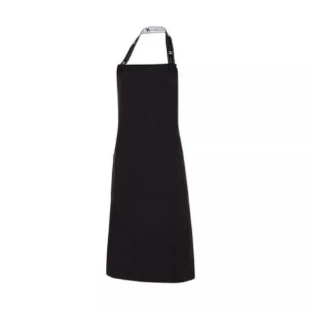 Delantal peto sarga Monza 06419 negro profesional T-01, tejido resistente, diseño minimalista y ajustes cómodos.