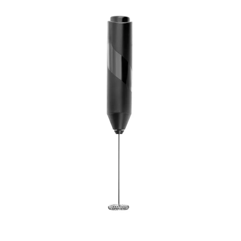 Batidor espumador para leche Ibili 688300, acero inoxidable, diseño ergonómico, color negro, fácil manejo y limpieza.