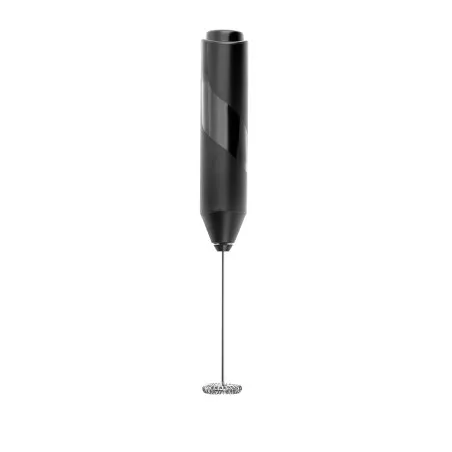 Batidor espumador para leche Ibili 688300, acero inoxidable, diseño ergonómico, color negro, fácil manejo y limpieza.