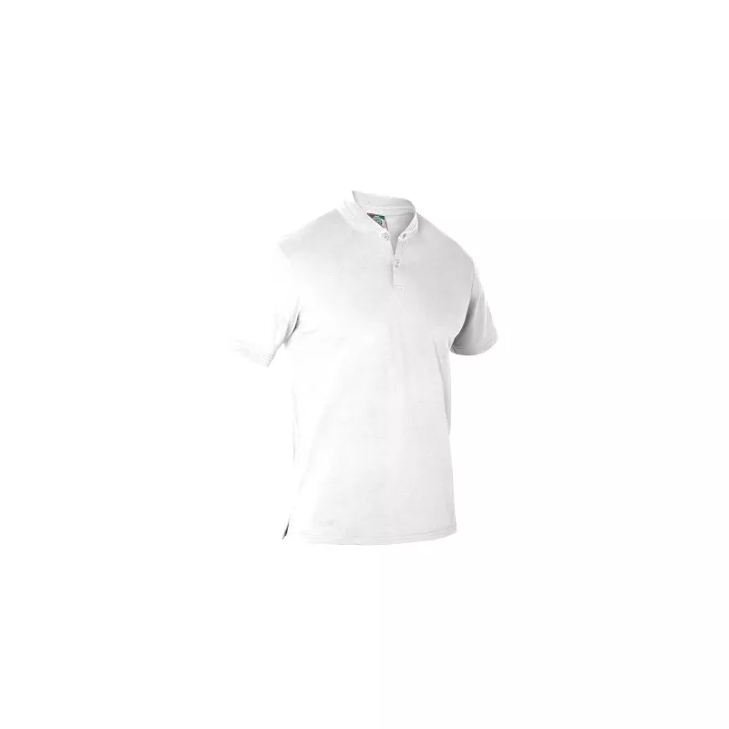 Polo camarero cuello mao Monza 03013 blanco T-L de algodón, diseño elegante y cómodo para uso profesional.