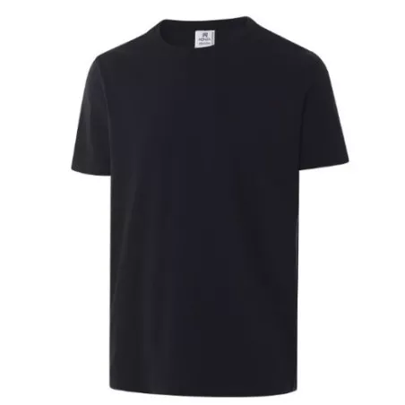Camiseta cuello redondo Monza 03031 negra de algodón manga corta T-L con ajuste clásico y suave acabado.