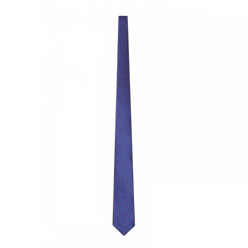 Corbata ancha jacquard Monza 03324 de microfibra en azul con motas rojas y diseño elegante para ocasiones formales.