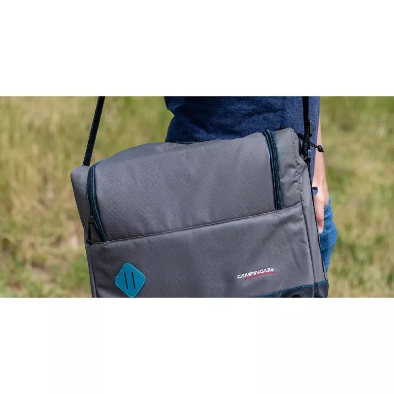 Bolsa office messenger Coleman 17 L bandolera portátil de color gris con diseño funcional y material resistente.