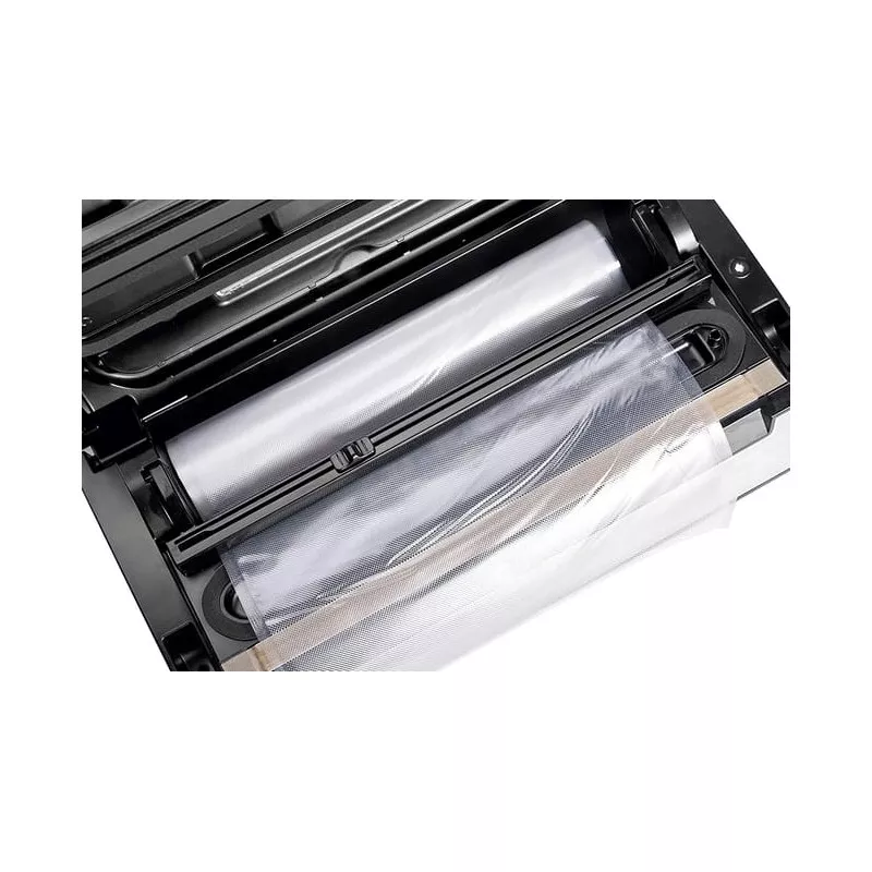 Envasadora al vacío semi-profesional Lacor 69353 doble bomba negra con dos rollos de film y sistema de sellado eficiente
