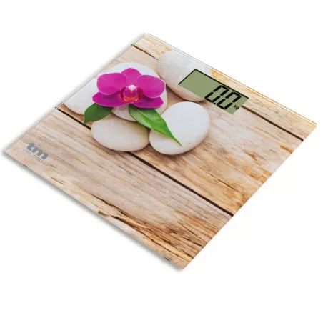 Báscula de baño TM Electron TMPBS014 Zen – cristal templado, diseño ultra delgado 23 mm, hasta 150 kg