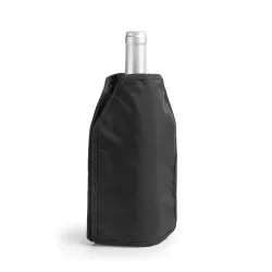 Enfriador de botellas Ibili Black 786050 funda gel reutilizable color negro, diseño ajustado y material aislante.