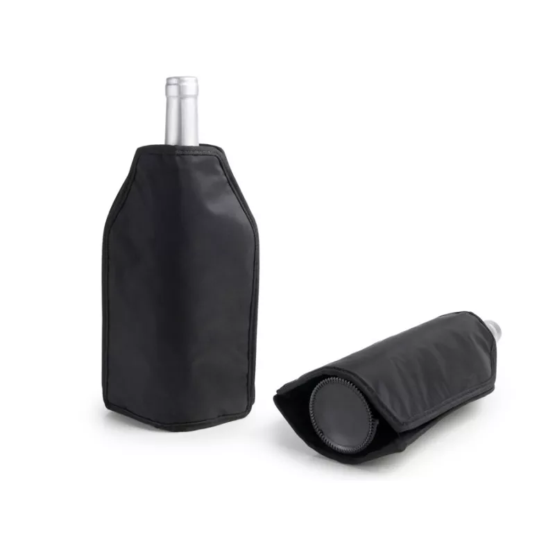 Enfriador de botellas Ibili Black 786050 funda gel reutilizable color negro de material aislante y diseño elegante.