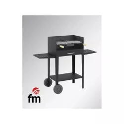 BARBACOA CARBÓN Y LEÑA FM BV-63 CON MESA SOPORTE Y RUEDAS
