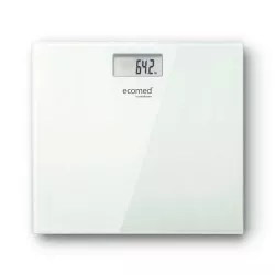 Báscula de baño Medisana 23511 (ECOMED PS-72E) blanca, formato rectangular, hasta 150 kg, con pantalla digital.