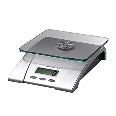 Báscula de cocina digital Ilsa 5 kg con soporte 97521 en acero inoxidable y vidrio templado, diseño moderno y preciso.