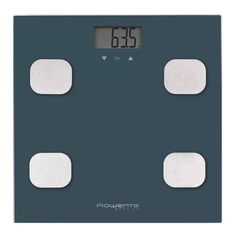 Báscula de baño Rowenta BR2520V0 Body Up – 150 kg, cristal templado 30×30 cm, memoria 8 usuarios, IMC