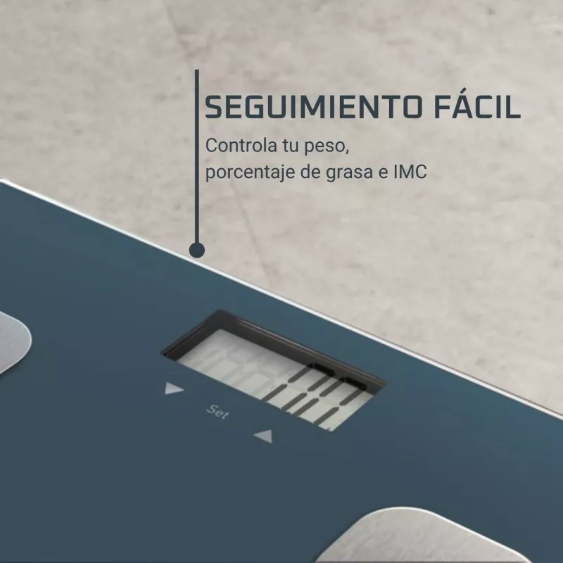 Báscula de baño Rowenta BR2520V0 Body Up – 150 kg, cristal templado 30×30 cm, memoria 8 usuarios, IMC