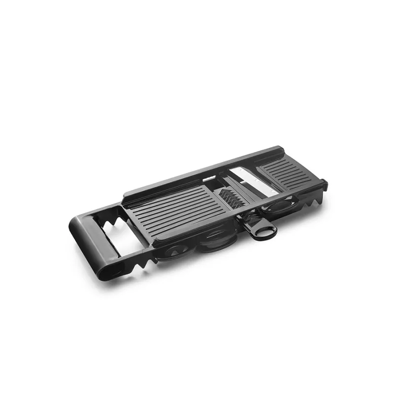Mandolina Easycokk Ibili 772400 negra con 5 cuchillas ajustables y protector de manos para corte preciso.
