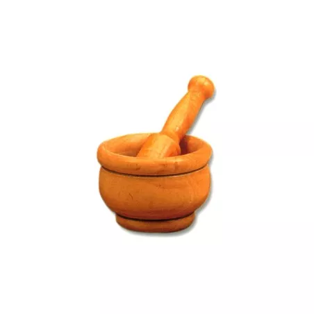 Mortero de madera Inalsa 6169 con mano de 14 cm, color madera natural y diseño clásico para machacar ingredientes.
