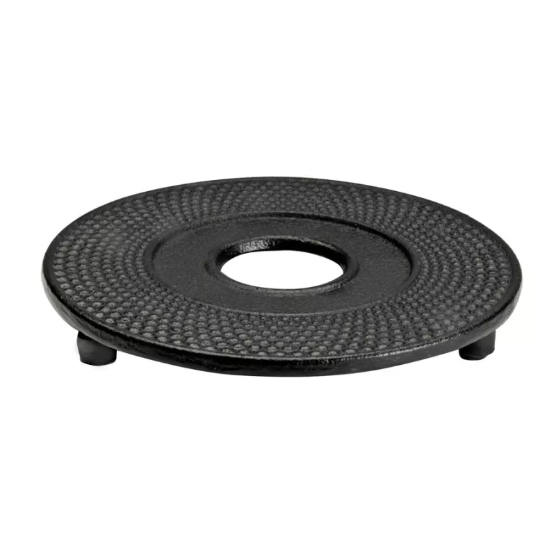 REPOSATETERAS PLANO IBILI 621000 de acero negro con diseño texturizado y acabado resistente para presentación de platos.