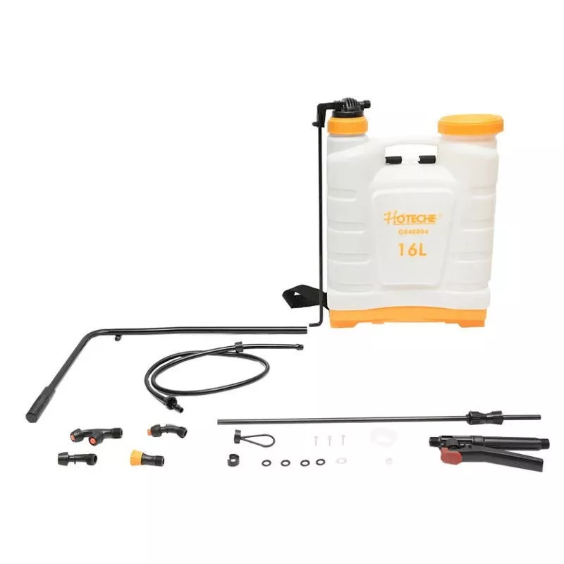 SULFATADORA 16 L. HOTECHE 209503 blanca con accesorios y manguera para aplicaciones en jardinería