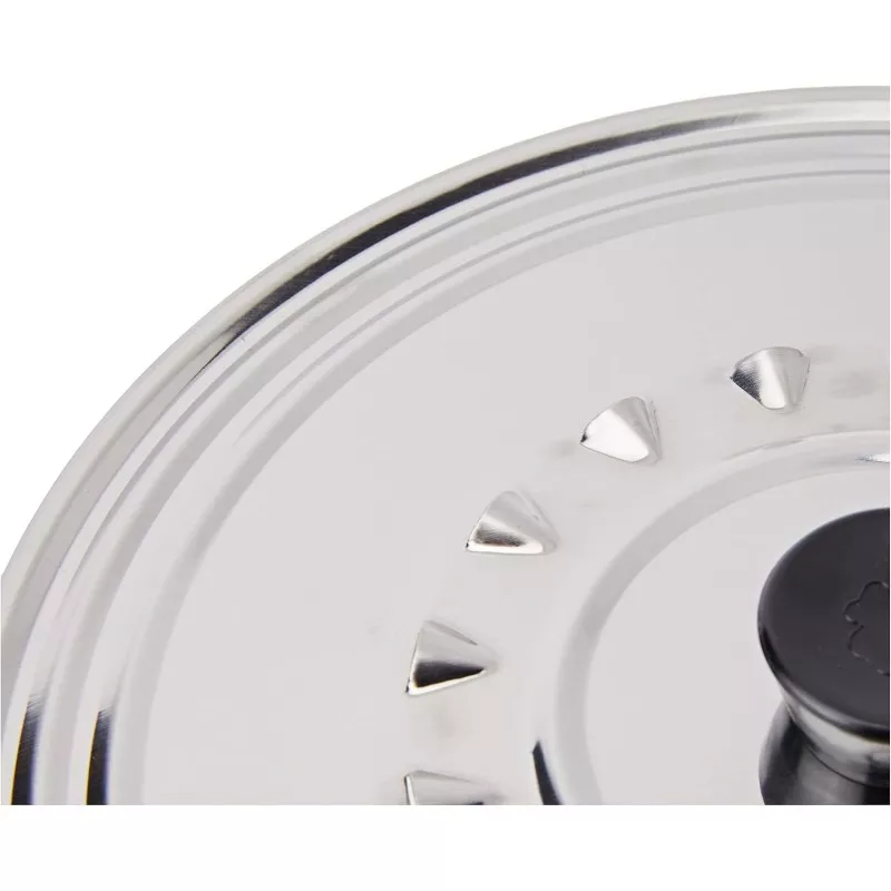 Tapa cocina Ilsa inox 22 cm Nº1 multiuso con pomo anticalor de acero inoxidable y diseño pulido elegante.