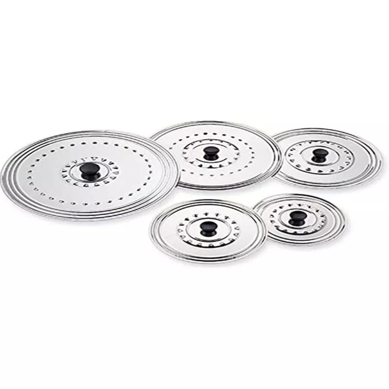 Tapa cocina Ilsa inox 26 cm Nº2 multiuso con pomo anticalor, en acero inoxidable pulido y diseño elegante.
