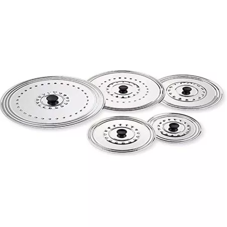Tapa cocina Ilsa inox 26 cm Nº2 multiuso con pomo anticalor, en acero inoxidable pulido y diseño elegante.