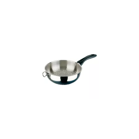Escurridor con mango Inoxibar 53020 20 cm inox 18/10 con diseño perforado y acabado brillante, ideal para cocina.