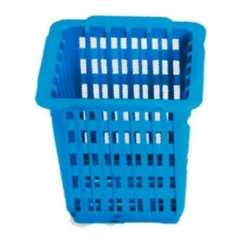 Cubertero simple de plástico Lacor 69215 12,5x12,5 azul con diseño cuadrado y acabado perforado para utensilios de cocina.
