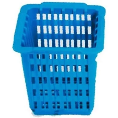 Cubertero simple de plástico Lacor 69215 12,5x12,5 azul con diseño cuadrado y acabado perforado para utensilios de cocina.