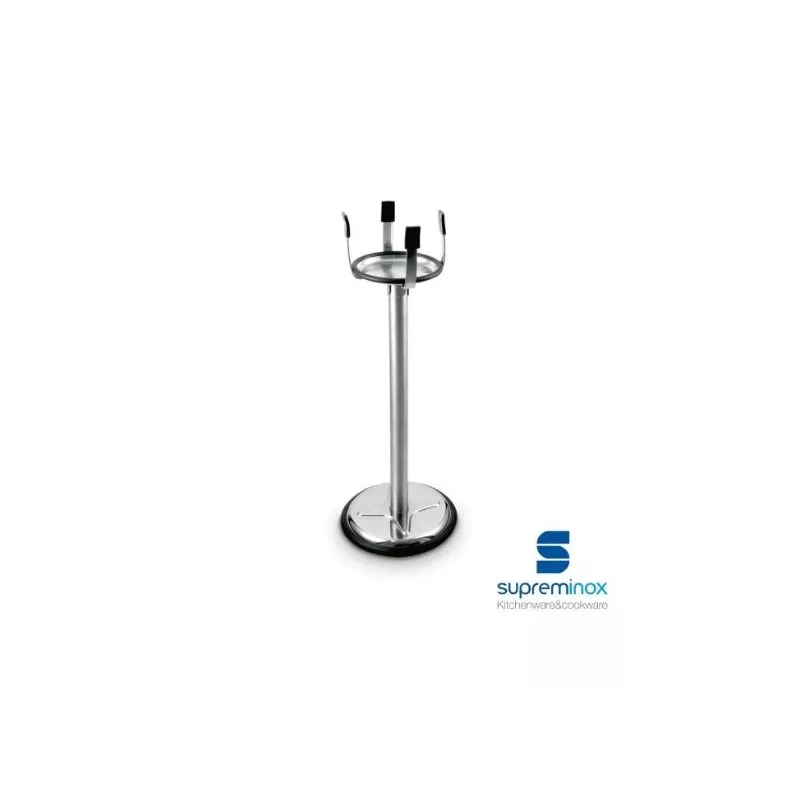 Pie champañera Supreminox RFº 2430 acero inoxidable brillante con diseño moderno y base estable