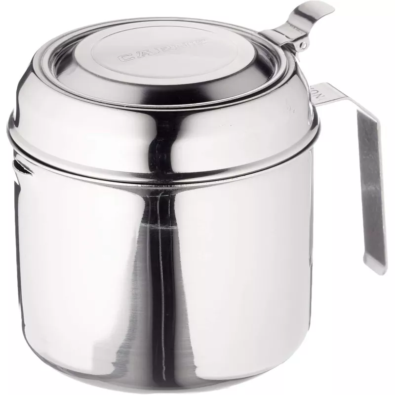Grasera carne Ilsa 351 inox 3/4 L con filtro de acero inoxidable pulido y diseño práctico para servir y conservar.