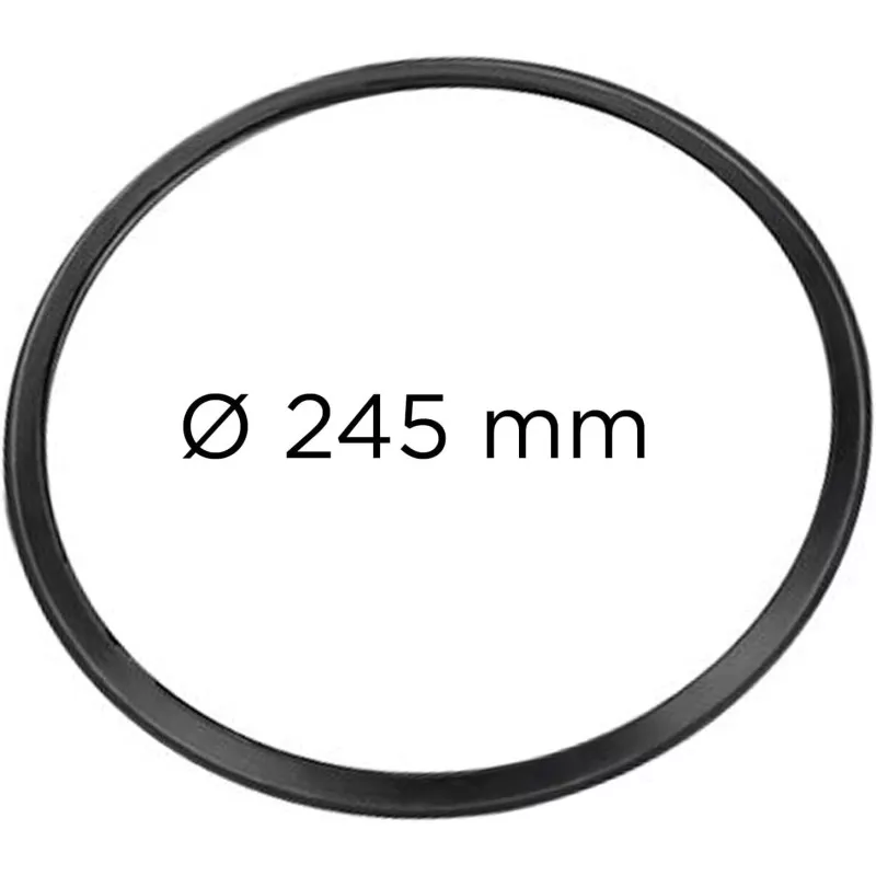 Junta goma olla Tefal Clipso Minut 5-7,5L X1010007 de 24,5 cm, negro, resistente y ajustable para sellar adecuadamente.