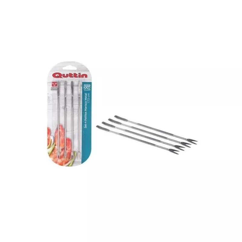 SET MARISCO 4 P. PALILLO INOX 17,5 CM. QUTTIN de acero inoxidable con diseño funcional y acabado pulido brillante.