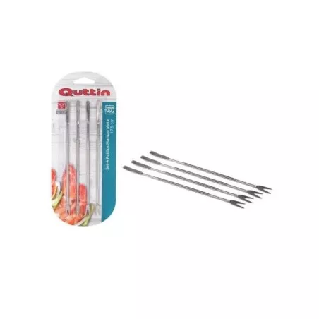 SET MARISCO 4 P. PALILLO INOX 17,5 CM. QUTTIN de acero inoxidable con diseño funcional y acabado pulido brillante.