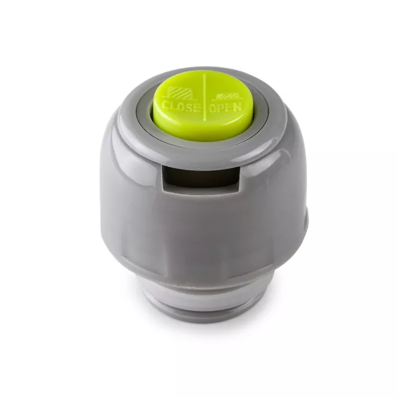Termo mini líquidos acero inoxidable 150ml Ibili 753802 color acero con tapa verde y diseño compacto ideal para llevar.