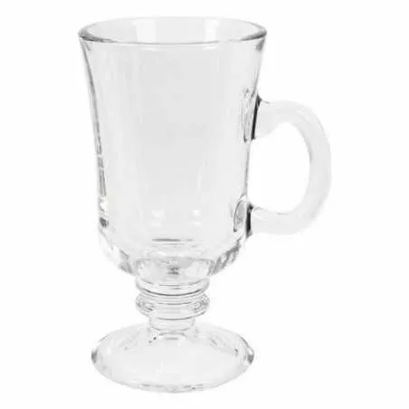 TAZA LIBBEY BILL C/ASA V762226400012 de vidrio claro con base ancha y diseño elegante para bebidas calientes