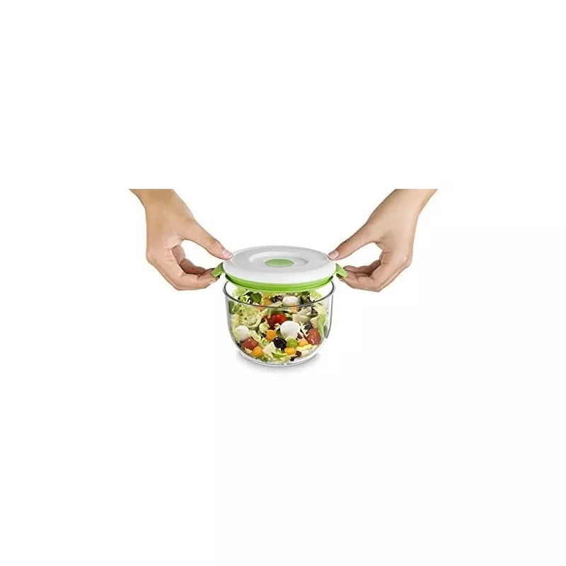 Kit envasado al vacío FOSA BC300020 2 recipientes de vidrio con tapa verde y bomba Turtle para conservar alimentos