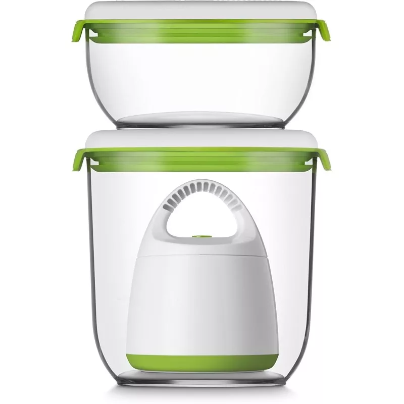 Kit envasado al vacío FOSA BC300020 2 recipientes de plástico transparente y bomba Turtle de diseño compacta y ergonómica
