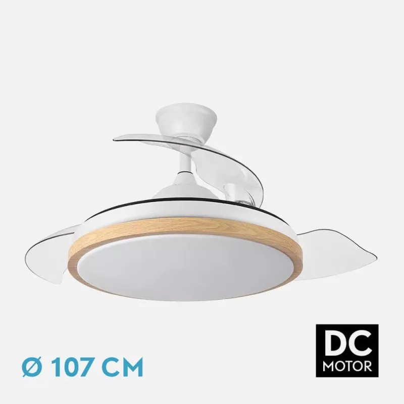 Ventilador techo Fabrilamp Evros 132cm DC LED 24W 6 velocidades