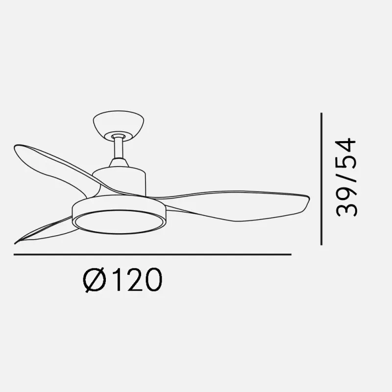 Ventilador techo Fabrilamp Hayate 132cm DC LED 24W 6 velocidades