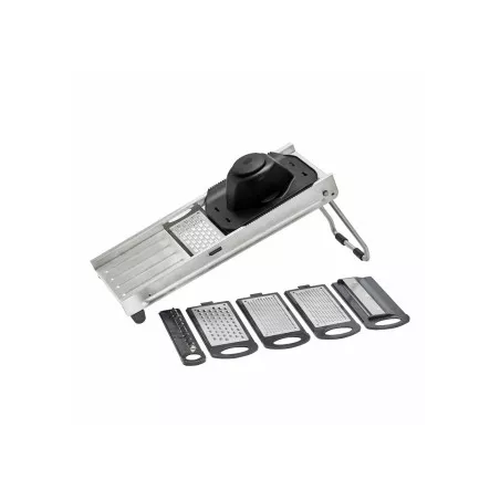 Mandolina industrial Inoxibar 54794 acero inoxidable multifunción con cinco cuchillas ajustables y diseño ergonómico