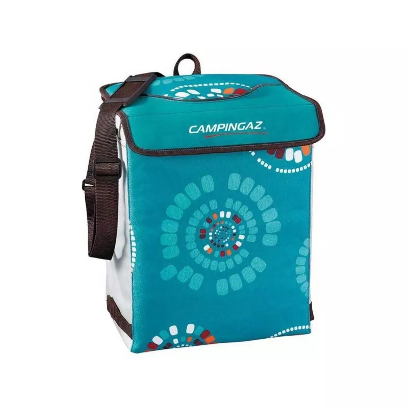 Bolsa térmica Campingaz 32466 Ethnic Minimaxi 19L en color turquesa con diseño étnico y material aislante.