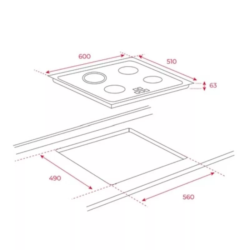 Placa vitrocerámica Teka TB 6315 3 zonas – 60 cm
