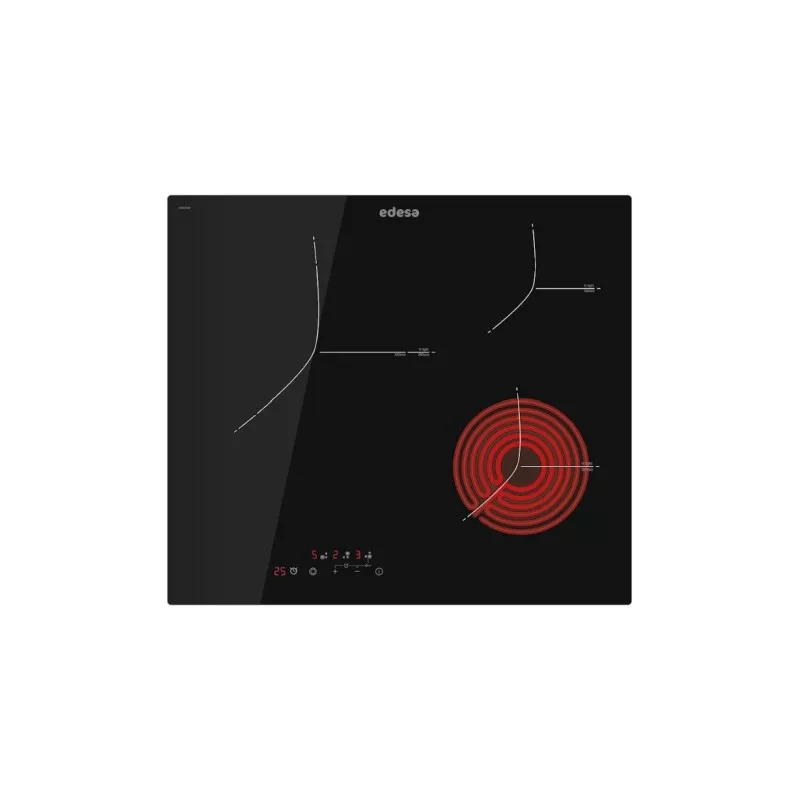 Placa vitrocerámica Edesa EVT-6328 R/A 3 zonas - 59 cm