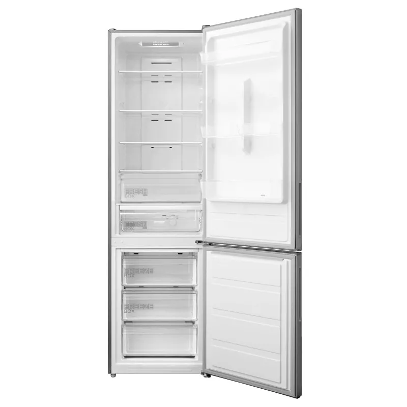 Frigorífico combi Midea MDRB489GFE02OE NoFrost 201 inox de acero inoxidable, diseño moderno, acabado brillante y amplio interior