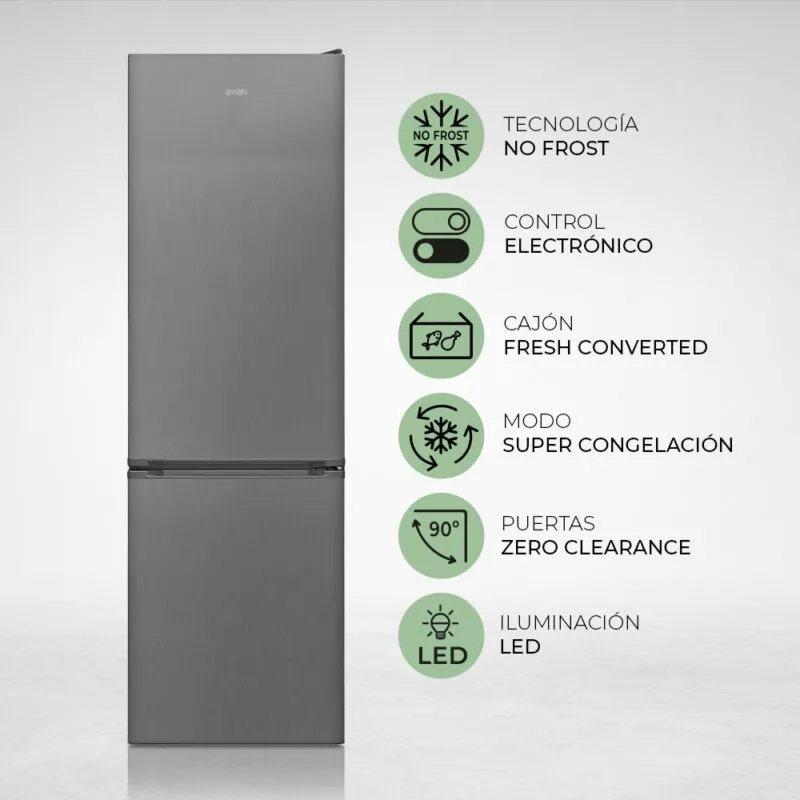 Frigorífico combi Svan SC2601ENFX NoFrost 201x60 inox