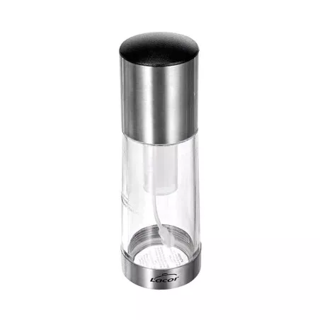 PULVERIZADOR ACEITE 100 ML. 61908 LACOR de diseño elegante en acero inoxidable y plástico transparente con acabado brillante.