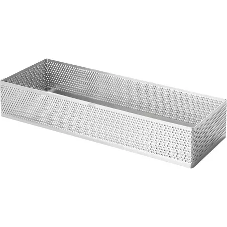 Aro rectangular perforado 7x20x2 cm Lacor 68590 de acero inoxidable con diseño funcional y acabado brillante.